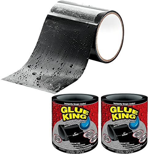 Glurak Leckage Reparaturband Reparatur-Klebeband, 2 Stück selbstverschweißendes Klebeband, wasserdichtes Klebeband, Reparatur-Hafthilfe, schnelles Stoppen bei undichten Stellen -Schwarz