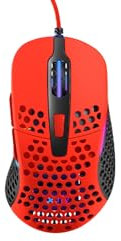 Xtrfy M4 RGB, souris filaire de gaming ultra-légère, conception ergonomique pour droitiers, capteur 3389 Pixart ultramoderne, rétro-éclairage RGB réglable, Kripparrian Red Edition