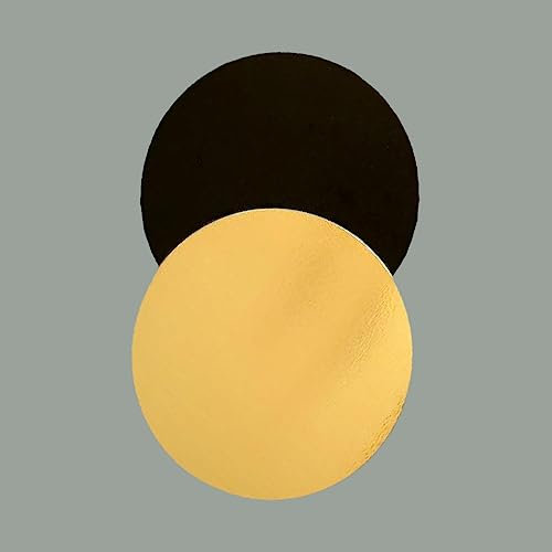 Lucgel Srl - Bandeja de disco duro para tartas (10 kg), color dorado y negro, borde liso Dm36 cm