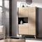 Dmora - Buffet Boario, Buffet de Salon Haut, Buffet de Salon Moderne avec 3 Portes, 81x43h135 cm, Chêne et Anthracite