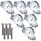 Crystal Skull Drawer Pull Knobs Set of 6, Decorative Door Knob with Screws, Furniture Handles for Dresser Drawer Cabinet Closet