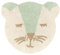 RugVista Teddy Friend Teppich, Kinderzimmerteppich, ∅ 100 cm, Rund, Kinderteppich für Kinder, Baumwolle, Spielteppich Babys Junge Mädchen, Keine schädlichen Stoffe, Minzgrün/Beige