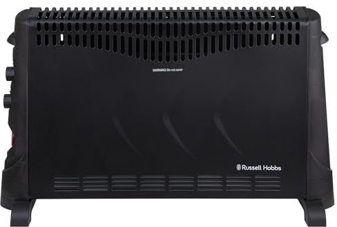 Russell Hobbs RHCVH4002B Calentador Convector Eléctrico de 2000 W/2 kW con Temporizador de 24h, 3 Ajustes de Temperatura, Protección Contra Sobrecalentamiento, Termostato Ajustable, 20 m2, Negro