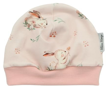 Kleine Könige Mütze Baby Mädchen Beanie · Modell Hase Häschen Heidi rosa, Altrosa · Ökotex 100 Zertifiziert · Größe 50/56