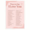 Bliss Monkey Co. BMCP094 Poster mit englischer Aufschrift Ways To Say I Love You, inspiriert von positiver Liebe, Wandkunst, 30,5 x 45,7 cm, ungerahmt – Premium 45,4 kg glänzend, hergestellt in den