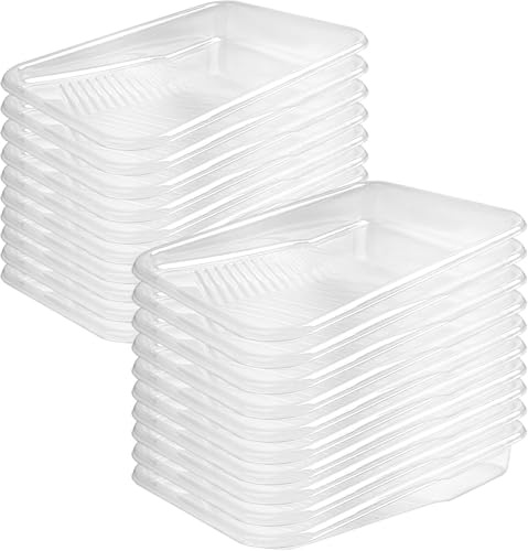 Mister Rui 9 Inch Paint Tray Liners 20 Pack, Disposable Paint Tray Liners 9 Inch, Large Paint Trays for Painting Walls, Plastic Paint Tray, Replaceable Paint Trays with Deep Capacity