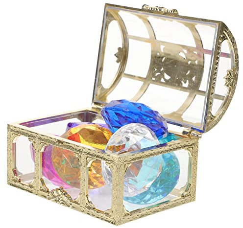 VICASKY Edelsteinspielzeug Für Kinder – Schatzkiste Mit Künstlichen Diamanten Pool-piraten-schatztauchspielzeug