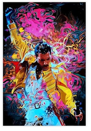 tcagd Queen Band Rock-Poster, Leinwand, Poster, Schlafzimmer, Dekoration, Landschaft, Büro, Raumdekoration, Geschenk, 30 x 45 cm