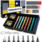 JiaoJiRen Calligraphy Set Fountain Pens with 8 Different Size Nibs and 60 Ink Cartridges(12 Colors),Calligraphy Pen Set for Beginner Writing Drawing Practice
