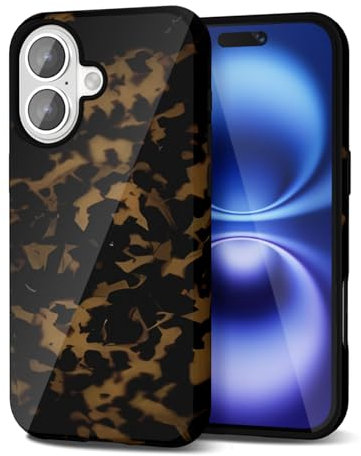 Svanove Tortoise Shell Handyhülle für iPhone 16 Hülle Trendy Muster,Tortoise
