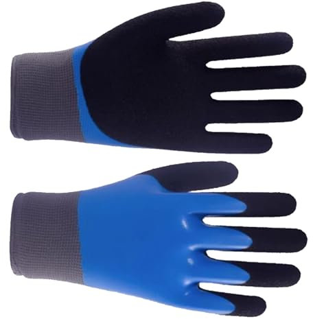 GNAUMORE Rutschfest Gummi-Elektrikerhandschuhe,Flammhemmende Elektriker Handschuhe,Isolierhandschuhe 400 V,Elektriker Handschuhe,Blau Schwarz