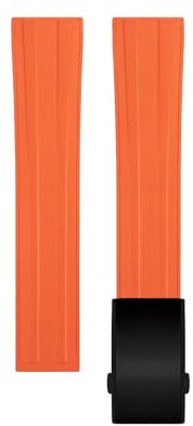 BIK 20mm 21mm Fluorkautschuk-Armband für Tissot T048 T048.417 Uhrenarmband T-Race T-Sports-Armbandarmband Wasserdichtes, weiches Fluorkautschuk-Armband(Orange Black Buckle,20mm)
