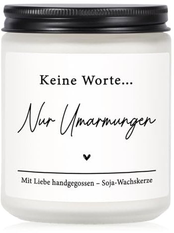 Craftique Trauergeschenk, Trauerkerzen mit Spruch, Trauer Geschenk, Trost Geschenke, Aufmunterung Geschenke, Lieblingsmensch Geschenk, Gute Besserung für Frauen Männer, Mutmacher