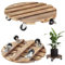 Ansodo 2 Pack 30CM/12Inch Plant Caddy, 360° Lockable Heavy Duty Caster Wheels Wood Round Plant Stands, for Indoor and Outdoor Mobile Garden Decoration, Large Potted Trees, Vases, Small Potted Plants