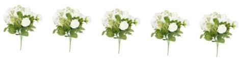 IMIKEYA 5St Gänseblümchen Rosenstrauß künstliche blumenstrauß künstlicher blumenstrauss Mütter Dekorationen Hortensie hochzeitsdeko Plastikstrauß Simulation Blumenstrauß Seidenblume Weiß