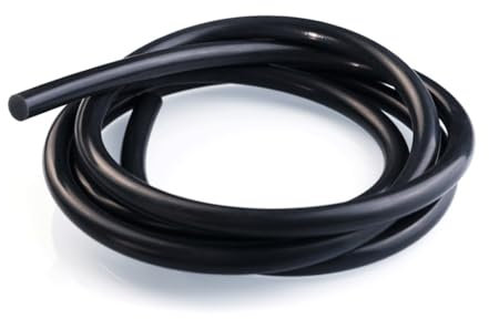5 m schwarze Dichtungsstreifen aus massivem Silikon, runde Schnur, Gummi, for Heimwerker, O-Ring, wasserdicht, hochtemperaturbeständig (Durchmesser 4 mm)(Dia 2mm)