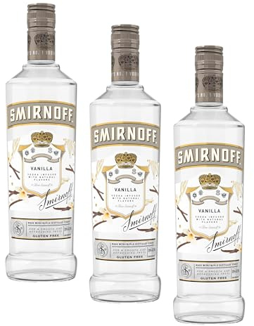 Smirnoff Vanilla Flavoured Vodka | 37.5% vol | 70cl | Made with Vanilla Flavours & Smirnoff No. 21 Vodka | Sweet & Creamy | Enjoy Chilled in Drinks or a Cocktail (Pack of 3)