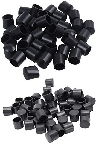 Xnuiasqe 90 Pcs Black Rubber PVC Flexible Round End Cap Foot Cover, 40 Pcs 10Mm & 50 Pcs 12Mm
