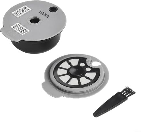 babominimer Lot de capsules de café réutilisables avec couvercle en silicone compatible avec machine Tassimo y compris cuillère, brosse, filtre à café (B)