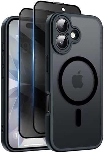 Qasyfanc Funda para iPhone 17, Compatible con MagSafe, Negro