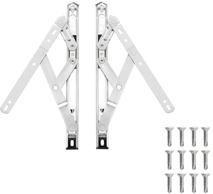 Universal Window Hinge Kit - Pair of 10 inch Stainless Steel Window Stay Double Glazing Friction Stay PVC 17mm Stack uPVC Window Friction Stay Hinges Top Hung/Side Hung