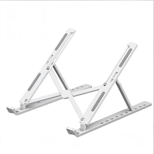 Supporto Laptop Regolabile, Alzata PC Portatile Ergonomica in Alluminio, Supporto Notebook Ventilato e Pieghevole per Smart Working e Ufficio, Compatibile con Tutti i Laptop 10-17 Pollici (Argen)