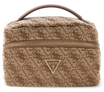 GUESS Jasquadr Handle Beuatybag, Kosmetiktasche, Latte Logo