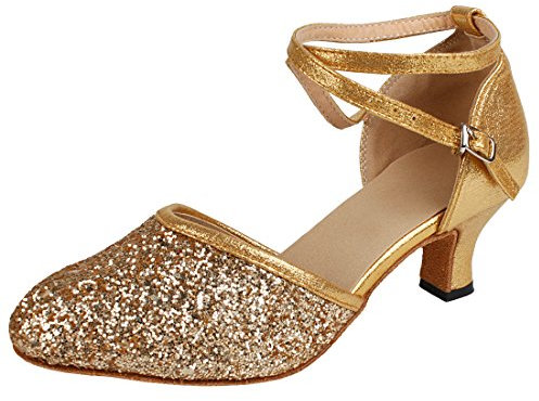 Andux Zone Frauen LDWX-01 Tanzschuhe für Latein(Gold 39)