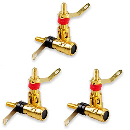 Oiyagai 6-Pack Terminali Speaker a Molla Placcati Oro – Connettori Binding Post Press Type per Subwoofer Amplificatore Ricevitore AV – Formato Piccolo