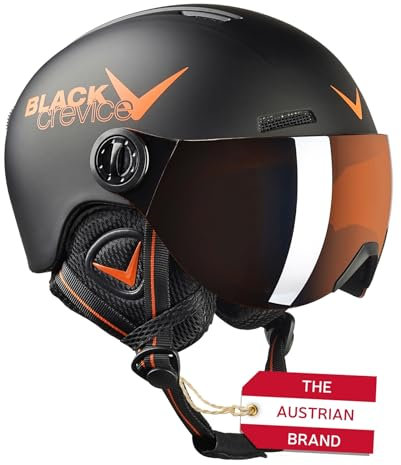 Black Crevice Kinder Visierhelm Leogang, schwarz matt/orange, 52-54 cm…