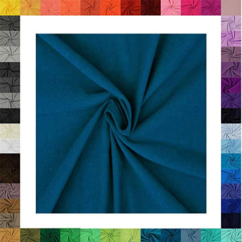 1 Meter Jersey Baumwolljersey uni Farben, 220g/m², Öko-Tex Standard 100, Stoffe, 330g/lfm (3038 Petrol)