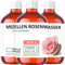 1.500-ml (3 x 500-ml) ESSBARES MIZELLEN ROSENWASSER 100% Naturrein Essbares Mizellenwasser, Gesichtswasser, Gesichtsreinigungswasser NATURMEDIN®