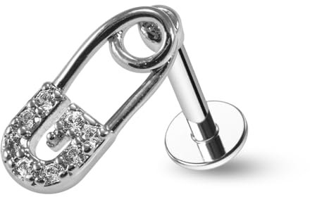 Monster Piercing Sicherheitsnadel mit Cz-Stein 16 Gauge Chirurgenstahl Helix Tragus Ohr Piercing Schmuck