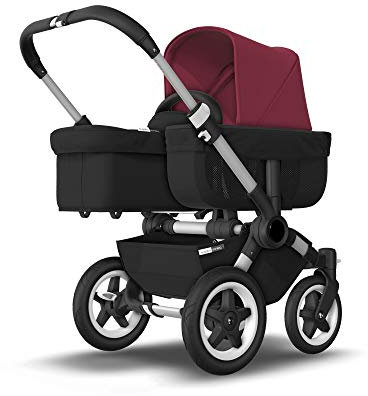 Bugaboo Donkey 2 Mono, Erweiterbarer 2-in-1 Erstlings- und Kinderwagen, Schwarz/Rubinrot