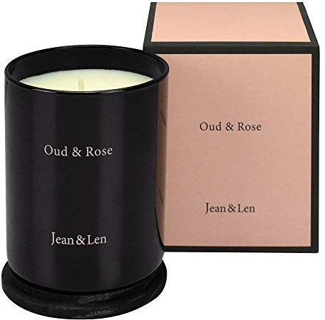 Jean & Len Duftkerze Oud & Rose, angenehmer Duft aus dem Harz des Alderbaums kombiniert mit samtig-blumiger Rose, 230g, 1 Stück