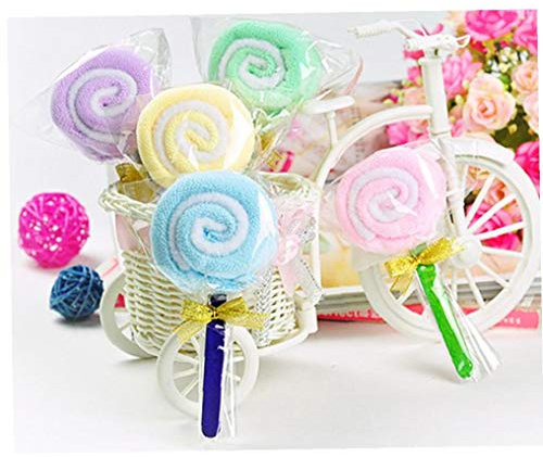 BYFRI Nettes Waschlappen Handtuch Mini-lutscher-süßigkeit-Form Für Weihnachtsfest-Hochzeit Geschenk 3pcs (zufällige Farbe)