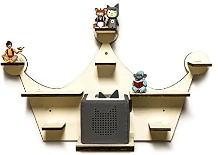 DIY Regal für die Musikbox Krone passend für Toniebox Kinder Name Baby Zimmer zum selbst bemalen mit Wunschname tolles individuelles Geschenk Geburtstag Ostern