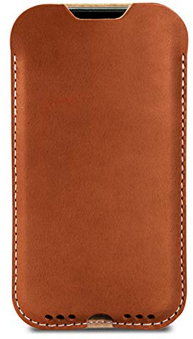 Pack & Smooch Hülle für iPhone 13 MINI / 12 MINI (5,4) - Kingston - Pflanzlich gegerbtes Leder, Made in Germany, Hellbrun