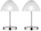 Lot de 2 lampes de table LED décoratives - En métal argenté mat - Avec variateur tactile - 24 cm de haut