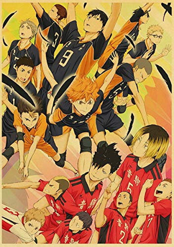 Xojbid DIY 5d Diamond Painting Nummerierungskit, japanischer Anime Haikyuu !!, Kristall Strass Diamant Stickerei Kreuzstich für Home Wanddekoration (Square50x60cm)