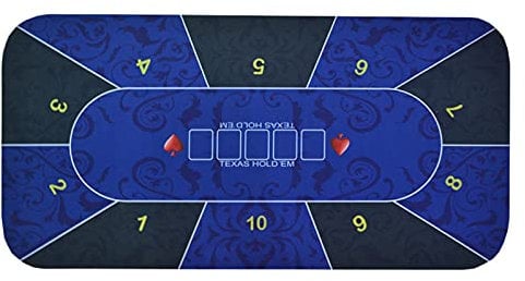 CHIPS Profi Pokermatte 120x60cm/180x90cm Universal Tischdecke für Brettspiele, Kartenspiele und Gesellschaftsspiele - Deluxe Pokertuch – Pokerteppich – Pokertischauflage