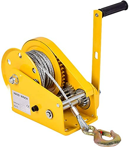 Handwinde, Hochleistungs-manual-kurbel-zwei-wege-ratsche Winde Mit Kabel- Und Stahlhaken, Handwinde Für Bootsanhänger Mit Automatischer Bremse, Tragbarer Hubabnehmbarer Winde(Size:30m,Color:2600lbs)