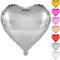 DekoRex Folienballons Herzen 10Stk. 45cm Liebe Hochzeit Deko (Farbe: Silber)