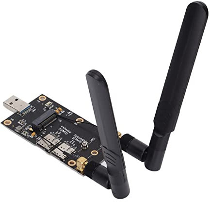 NGFF M.2 auf USB3.0 Adapter, Dual SIM Kartensteckplatz LTE Modem mit Antennenschrauben für LTE/4G/5G Modul Unterstützt 2G GSM, GPRS, 3G, CDMA, WLAN, WWLAN, Etc.