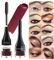 LSxia Eyeliner en gel imperméable 2 en 1 avec pinceau, 10 couleurs, respectueux de la peau, imperméable, longue durée, 2 g