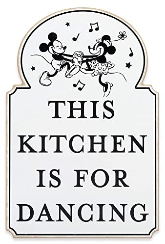 Open Road Brands Disney Mickey und Minnie Mouse This Kitchen Is for Dancing Holz-Wanddekoration – Niedliche Mickey Mouse Küche Wandkunst