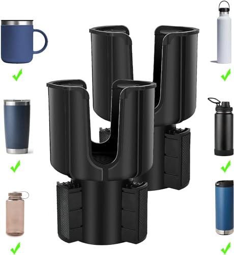 Car-Cup-Holder-Expander-Adapter Adjustable Base, NARUNDREN Compatible with Yeti 20/26/30 oz Hydro Flasks Large 32/40oz, Fits Most Cup Holder, Diameter Bottles in 3.4-4.53 (2pcs)