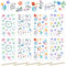 WANDIC 16 Blatt Rub-On-Transfer-Aufkleber, Blumenmuster-Aufkleber, Blume, ästhetische Dekoration, Scrapbook-Aufkleber für Scrapbook, Tagebuch, Planer, Album (Blume)