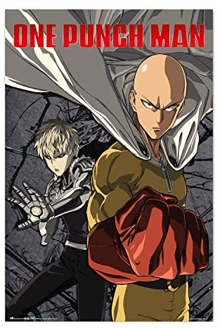 Grupo Erik Anime Poster - One Punch Man Saitama & Genos Poster - Kunstdruck - Deko Wohnzimmer oder Deko Schlafzimmer - Größe : 61 x 91 - Anime Deko - Anime Merch - Anime Geschenke