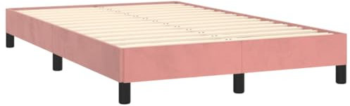 vidaXL Polsterbett, Bett Bettgestell mit Lattenrost, Schlafzimmerbett Doppelbett mit Stützbeinen, Bettrahmen Schlafzimmermöbel, Rosa 120x200cm Samt